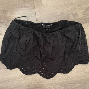 Blue Blush Black Eyelet Mini Skirt